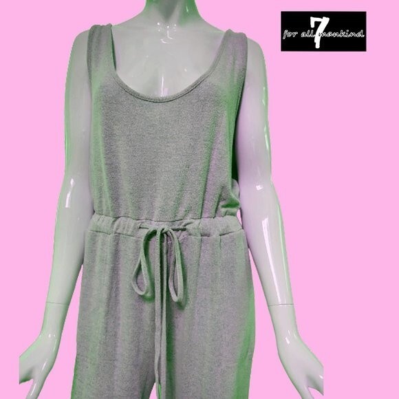 7 FOR ALL MANKIND NEW Drawstring Scoop Neck Cuff Leg Jumpsuit L - Picture 6 of 11